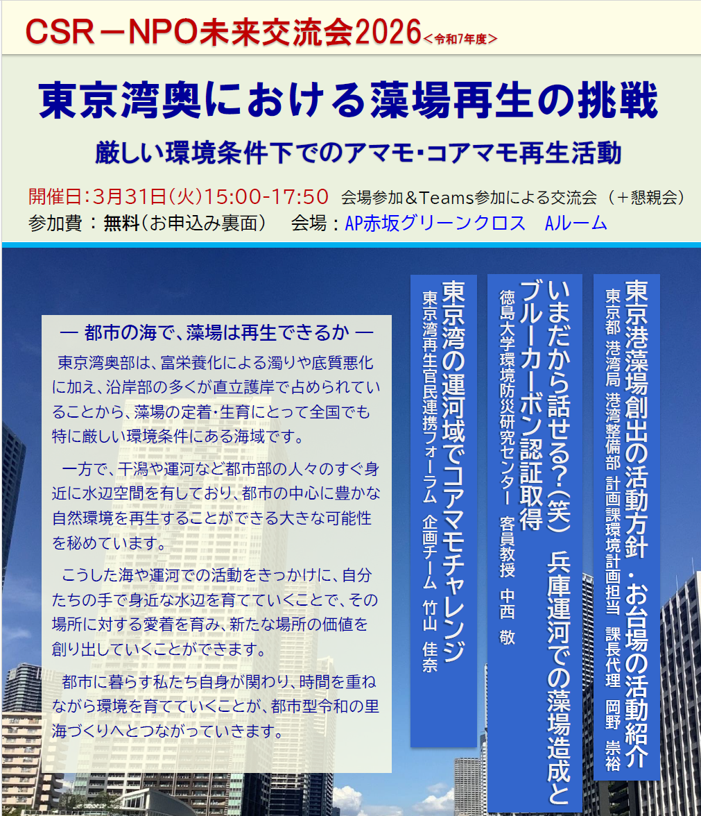 東京湾奥における藻場再生の挑戦